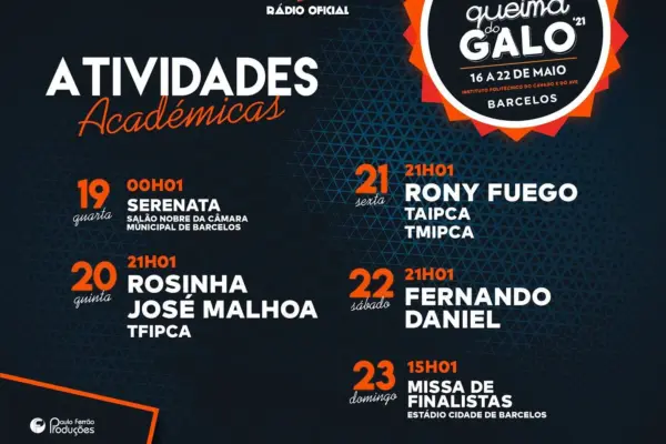 Cartaz Queima do Galo 2021