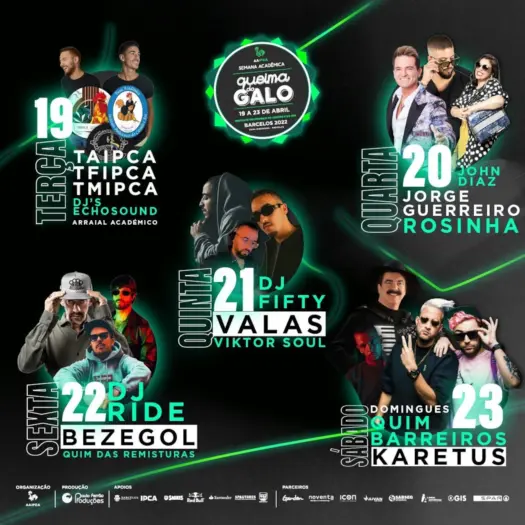 Cartaz Queima do Galo 2022